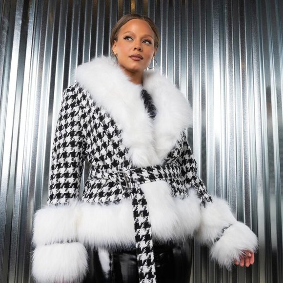Checker Fur Coat -> Checker Fur Coat -> Checker Fur Coat -> Checker Fur Coat - Picture 11 of 12